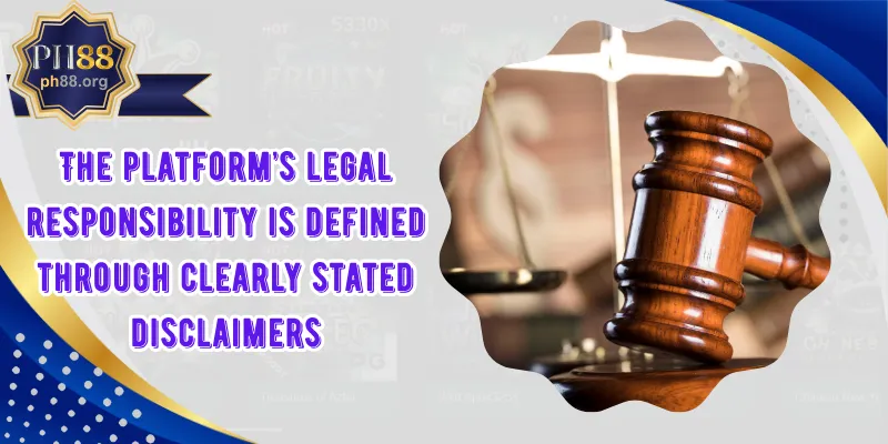 The platform’s legal responsibility is defined through clearly stated disclaimers